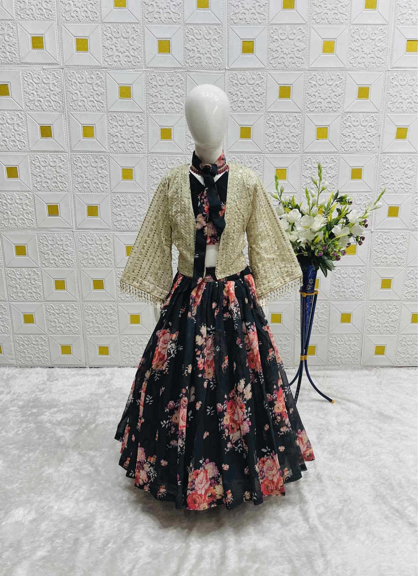 YNF Wholesale Chinon Silk Kids Lehenga  | Surat Manufacturer