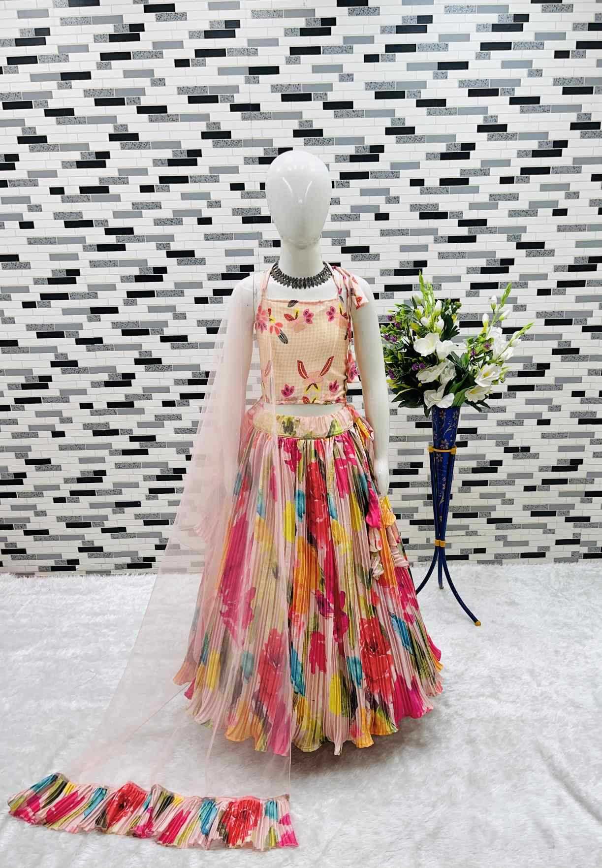 YNF Wholesale Chinon Silk Kids Lehenga  | Surat Manufacturer