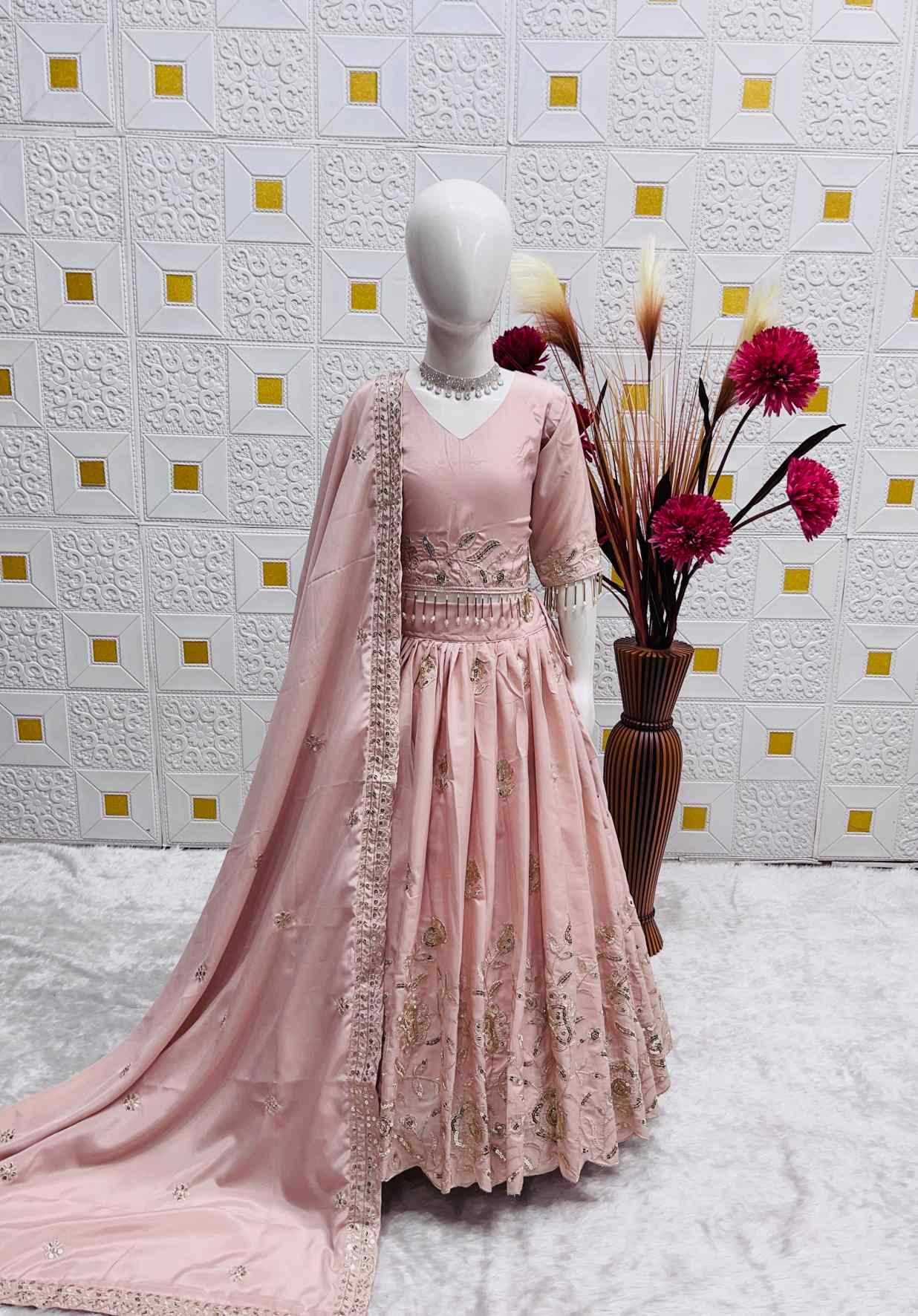 YNF Wholesale Chinon Silk Kids Lehenga  | Surat Manufacturer
