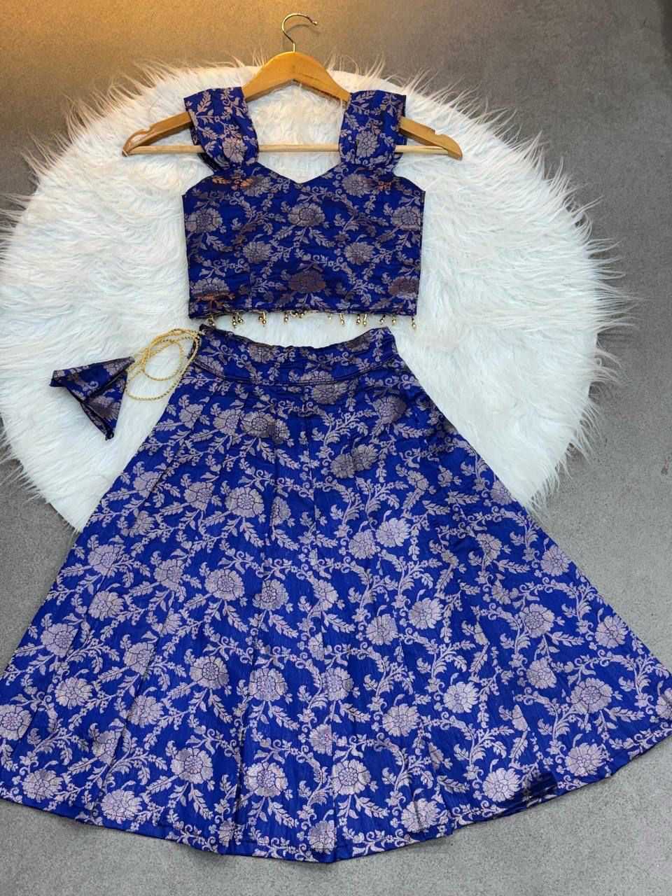 YNF Wholesale Banarasi Soft Silk Kids Lehenga RIN235 Mahika | Surat Manufacturer