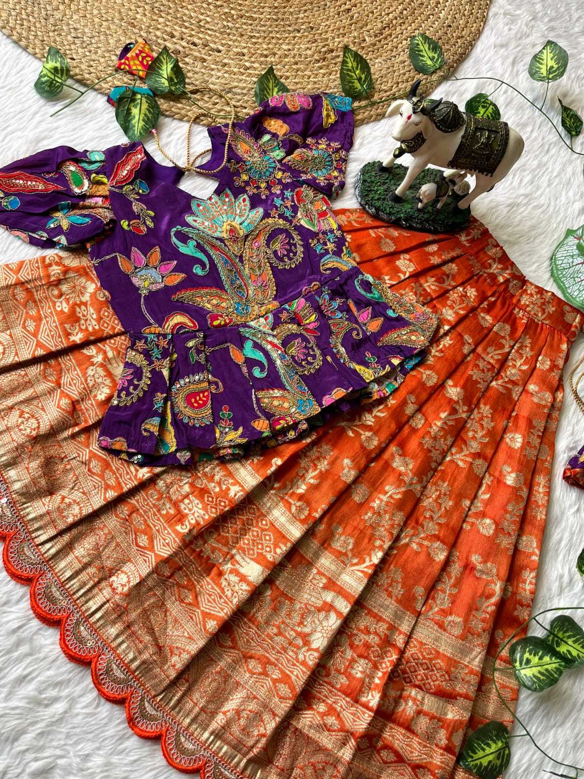 YNF Wholesale Tussar Silk Kids Designer Frock  | Surat Manufacturer