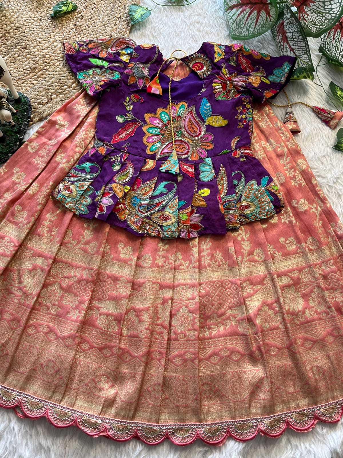 YNF Wholesale Tussar Silk Kids Designer Frock  | Surat Manufacturer