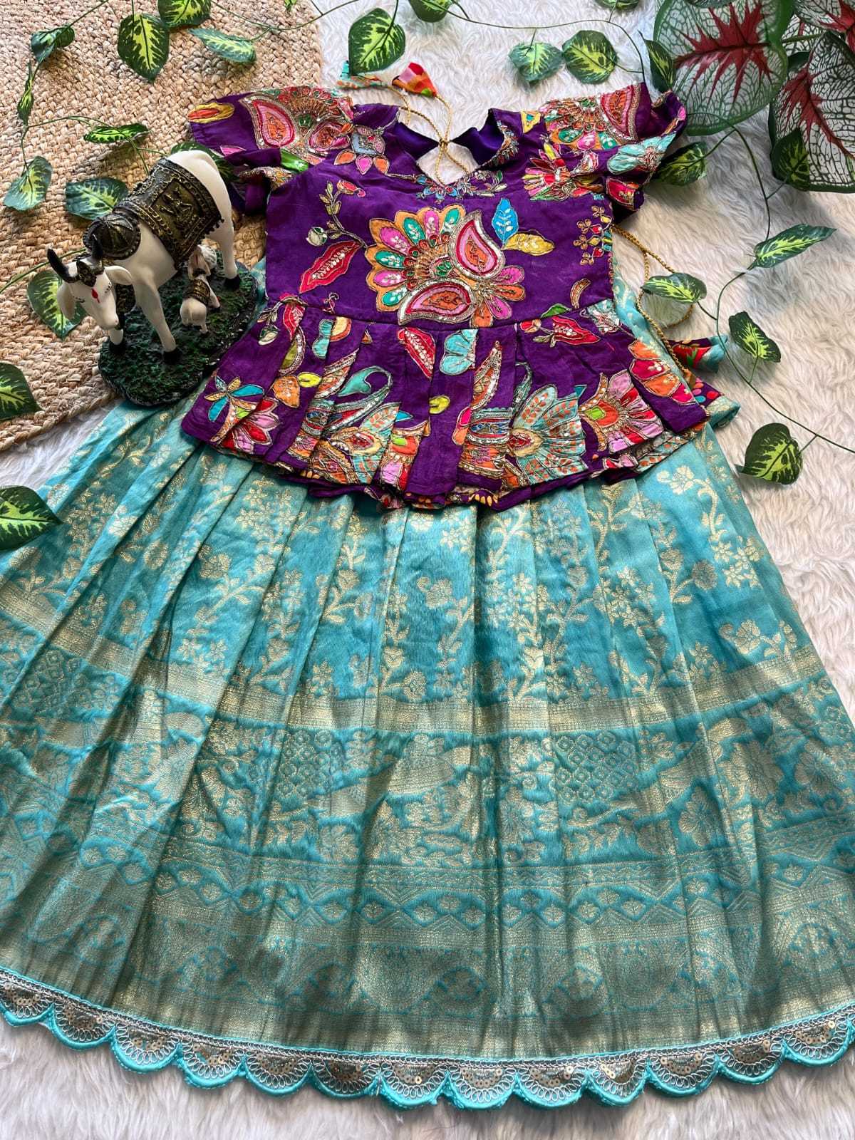 YNF Wholesale Tussar Silk Kids Designer Frock  | Surat Manufacturer