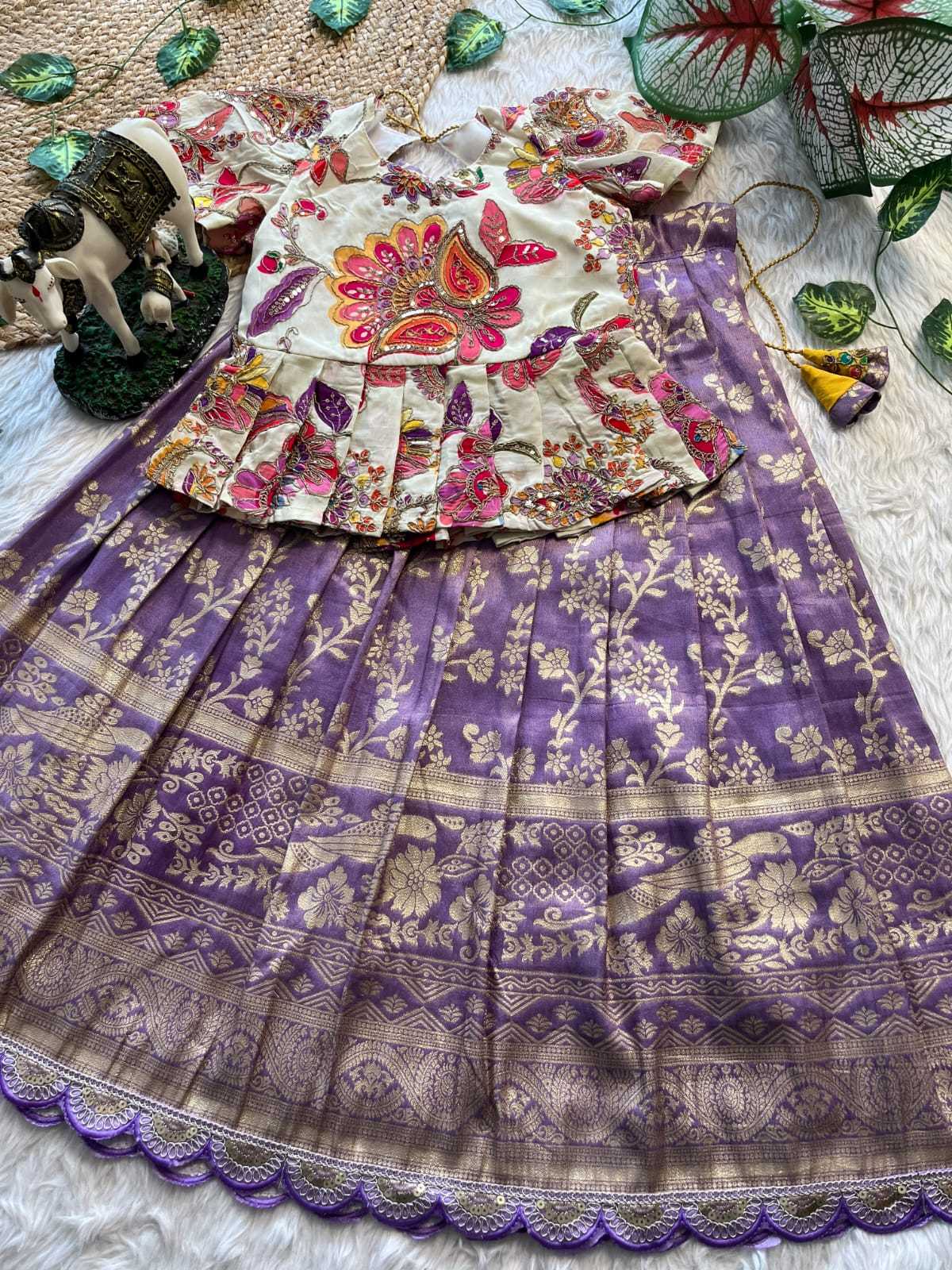 YNF Wholesale Tussar Silk Kids Designer Frock  | Surat Manufacturer
