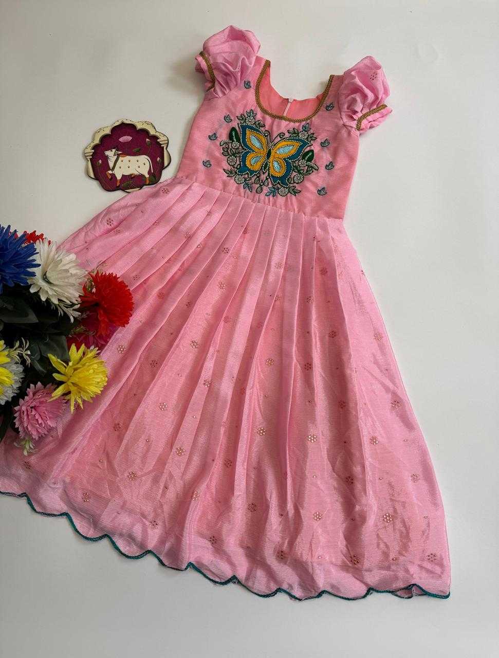 YNF Wholesale Chinon Kids Gown  | Surat Manufacturer