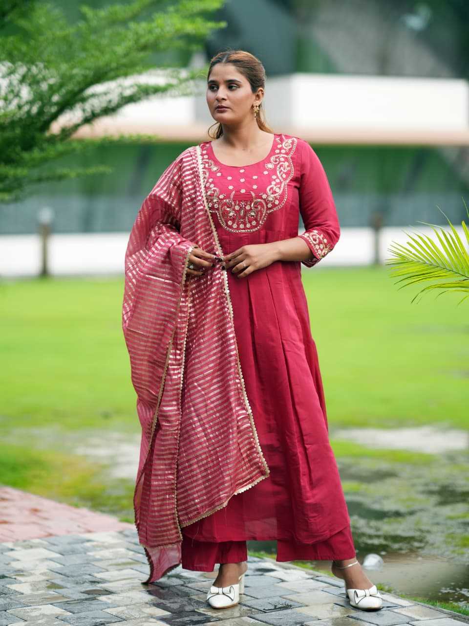 YNF Wholesale Chanderi Cotton Designer Kurtis KESH120 49 | Surat Manufacturer