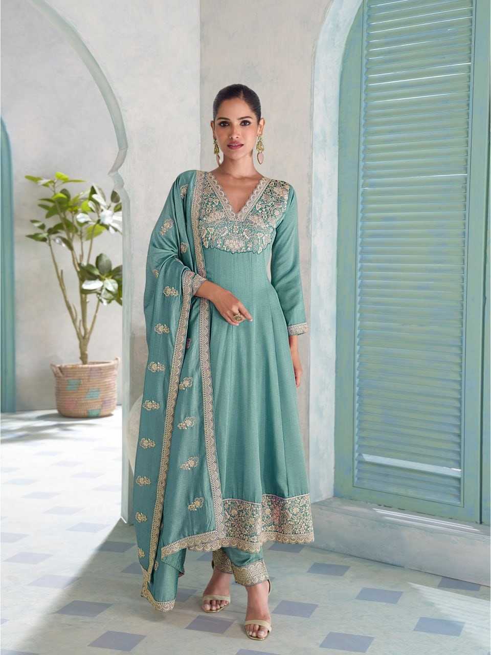 YNF Wholesale Premium Silk Embroidery Suits KESH129 10446A | Surat Manufacturer