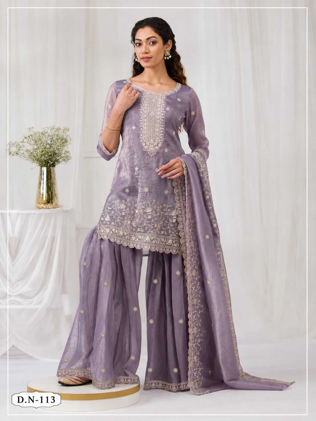 YNF Wholesale Soft Gold Crush Embroidery Suits KESH129 113 | Surat Manufacturer