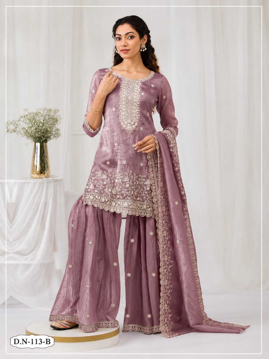 YNF Wholesale Soft Gold Crush Embroidery Suits KESH129 113 | Surat Manufacturer