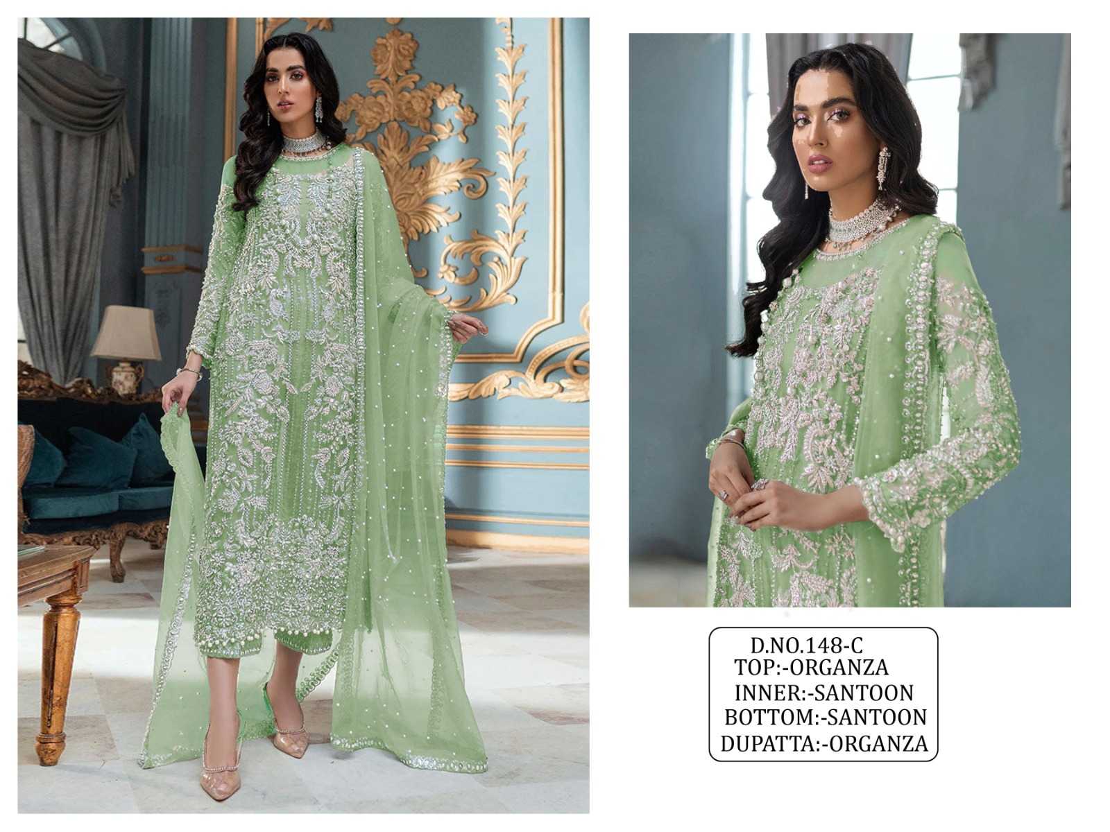 YNF Wholesale Organza Embroidery Suits KESH129 148 | Surat Manufacturer