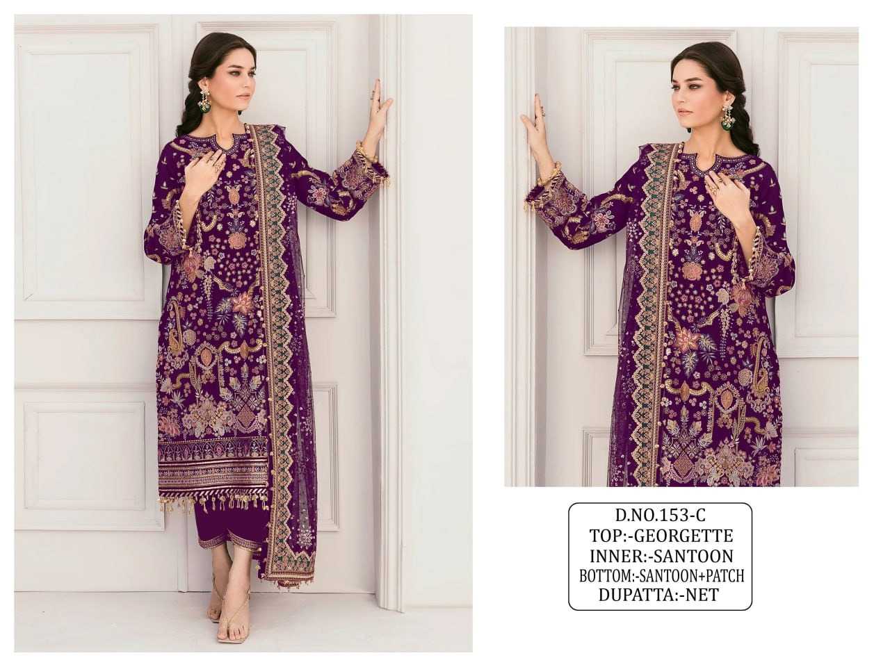 YNF Wholesale Georgette Embroidery Suits KESH129 153 | Surat Manufacturer