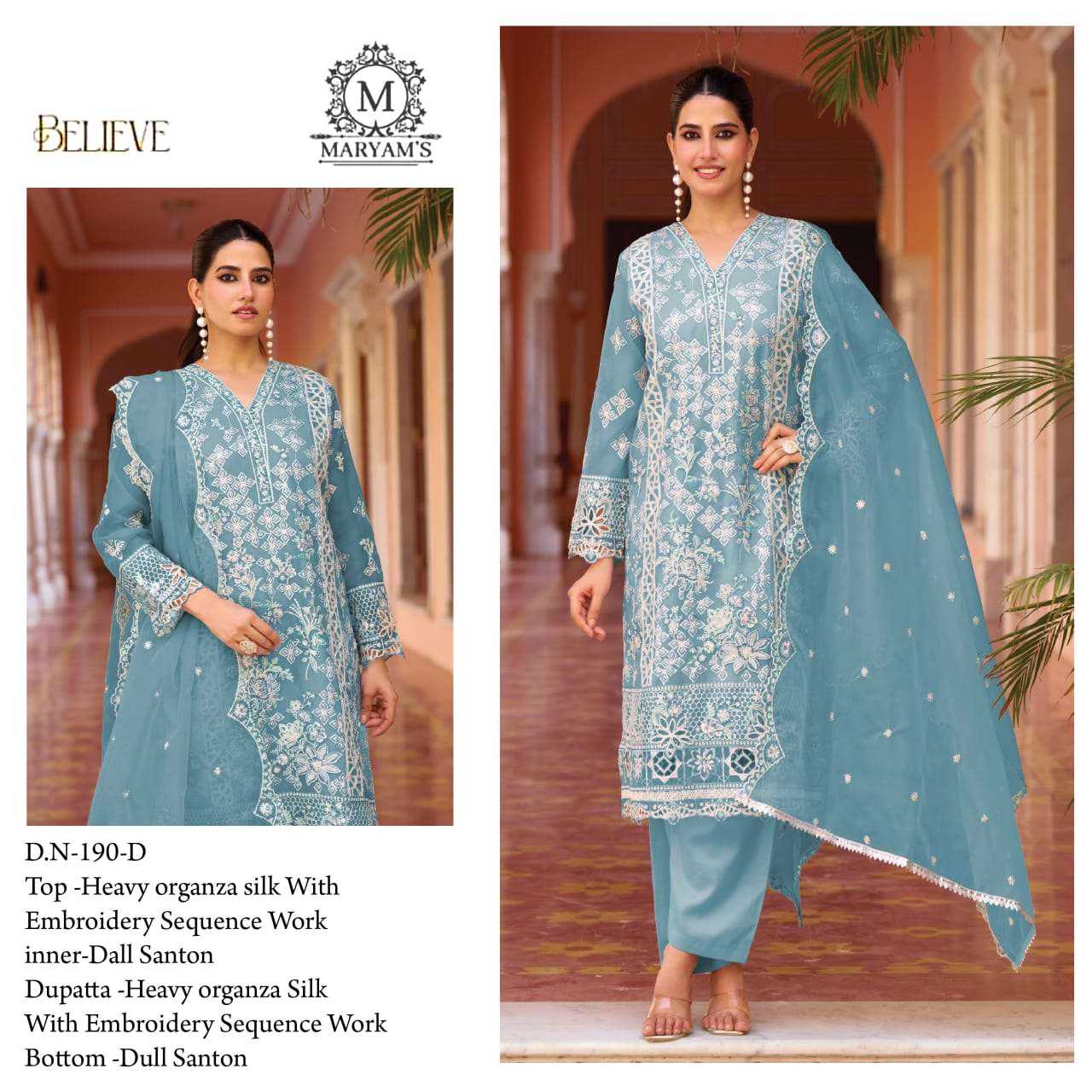 YNF Wholesale Organza Silk Embroidery Suits KESH129 190 | Surat Manufacturer