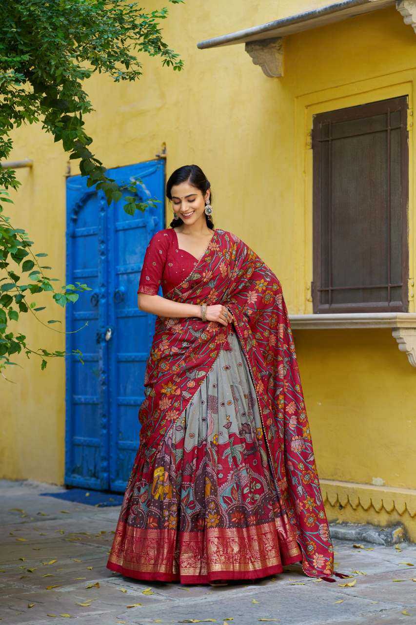 YNF Wholesale Tussar Silk Kalamkari Lehenga KESH134 1219 | Surat Manufacturer