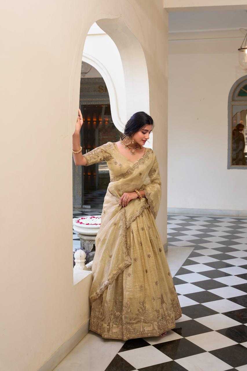 YNF Wholesale Soft Gold Crush Embroidered Lehenga KESH134 1435 | Surat Manufacturer