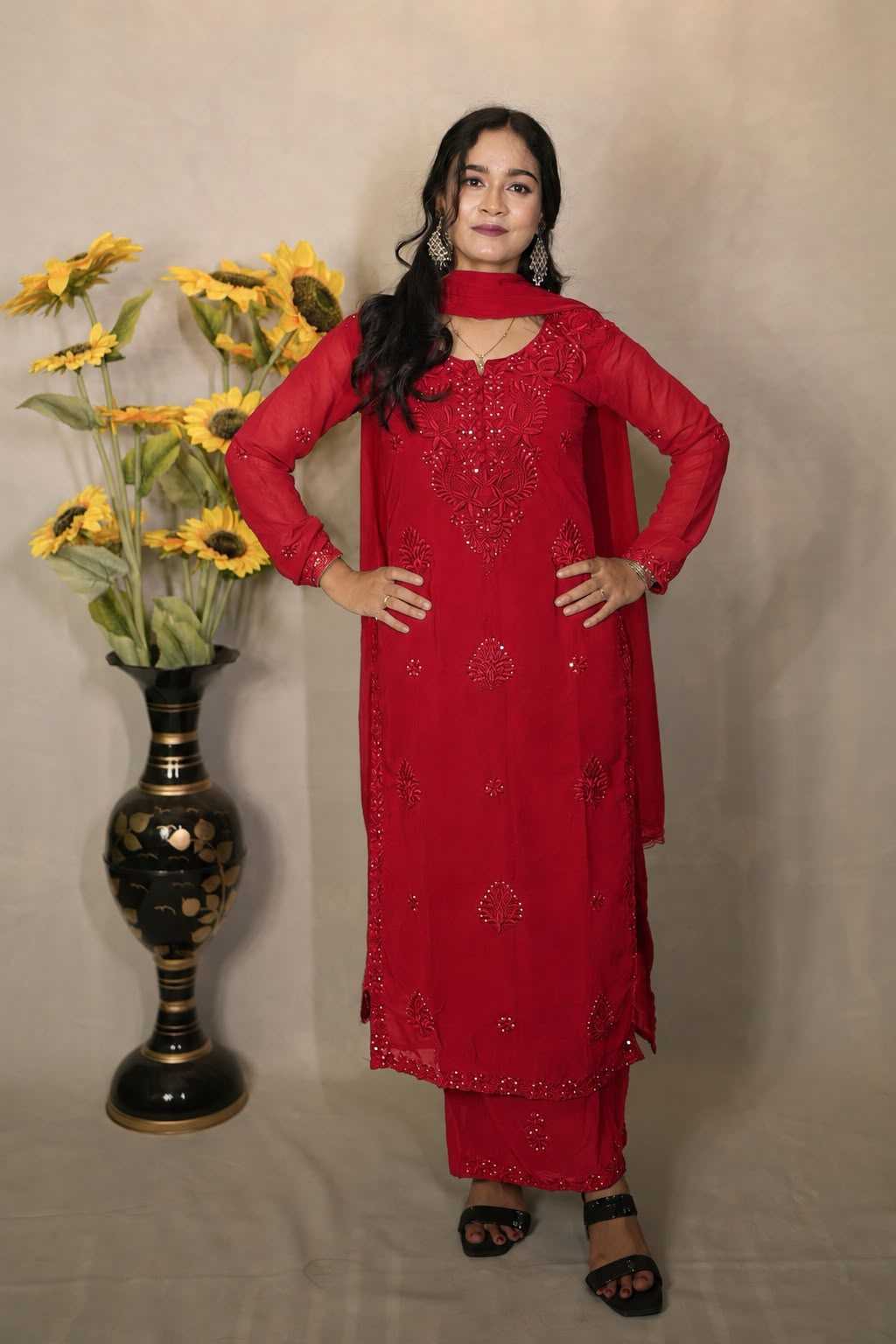 YNF Wholesale Faux Georgette Embroidery Suits KESH155 007 | Surat Manufacturer