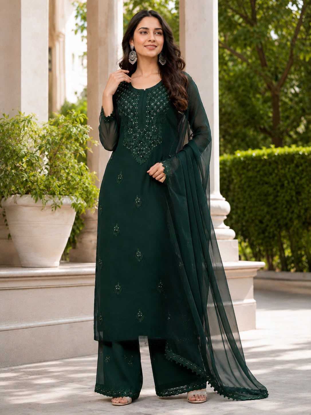 YNF Wholesale Faux Georgette Embroidery Suits KESH155 012 | Surat Manufacturer