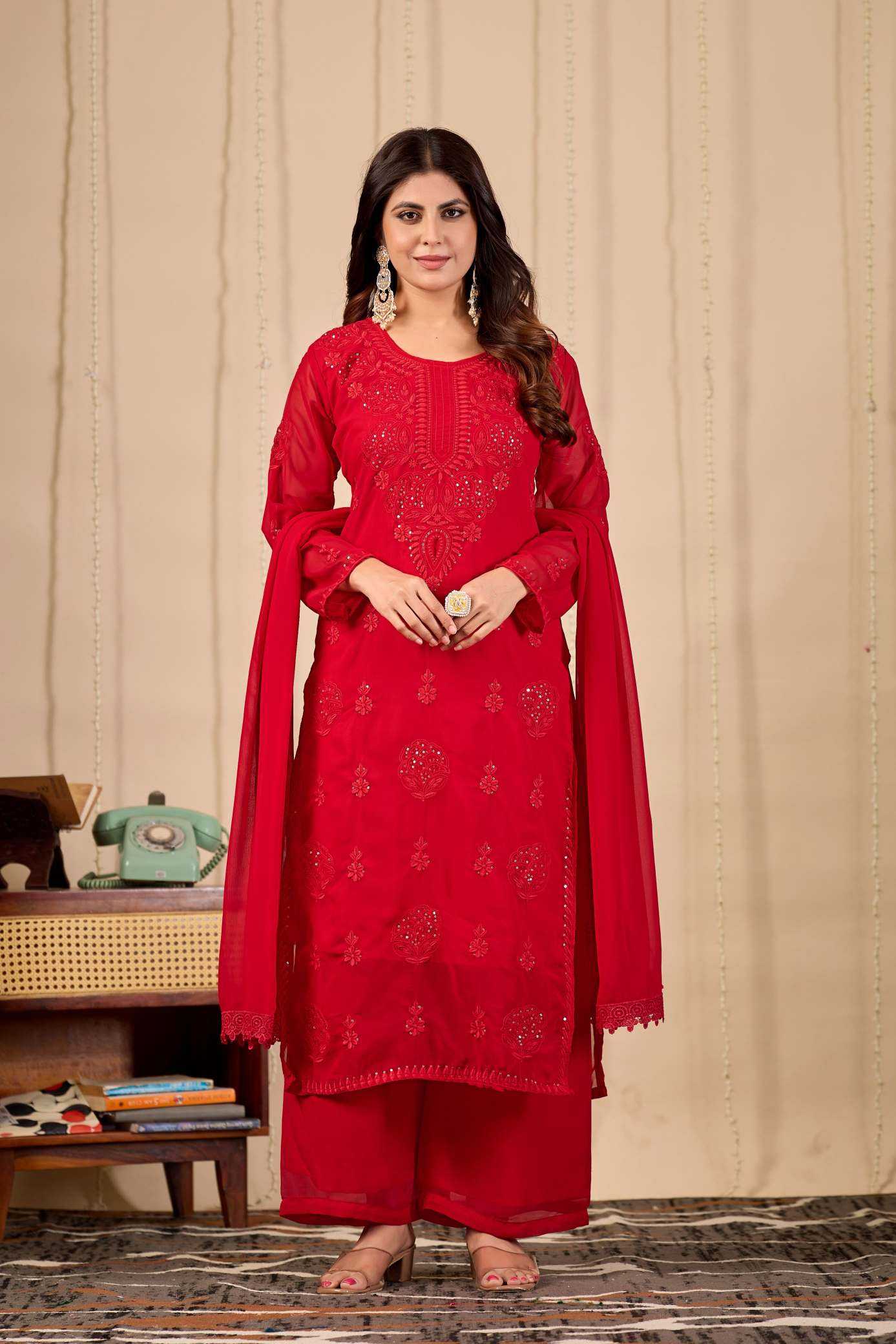 YNF Wholesale Faux Georgette Embroidery Suits KESH155 013 | Surat Manufacturer