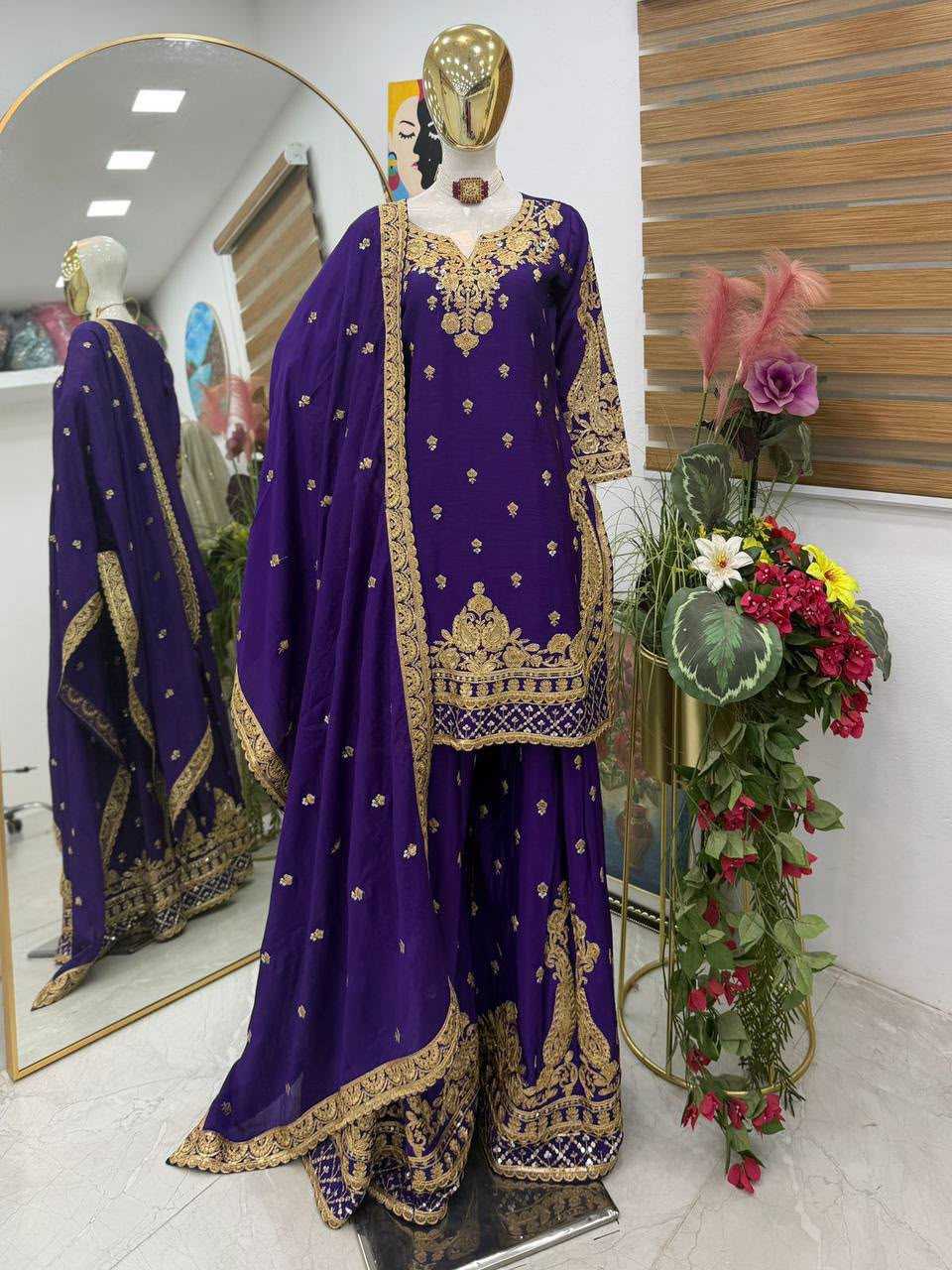 YNF Wholesale Chinon Silk Sharara Salwar Suits KESH158 5067 | Surat Manufacturer