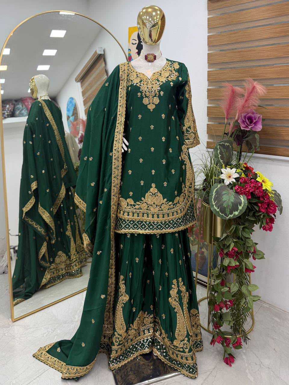 YNF Wholesale Chinon Silk Sharara Salwar Suits KESH158 5067 | Surat Manufacturer