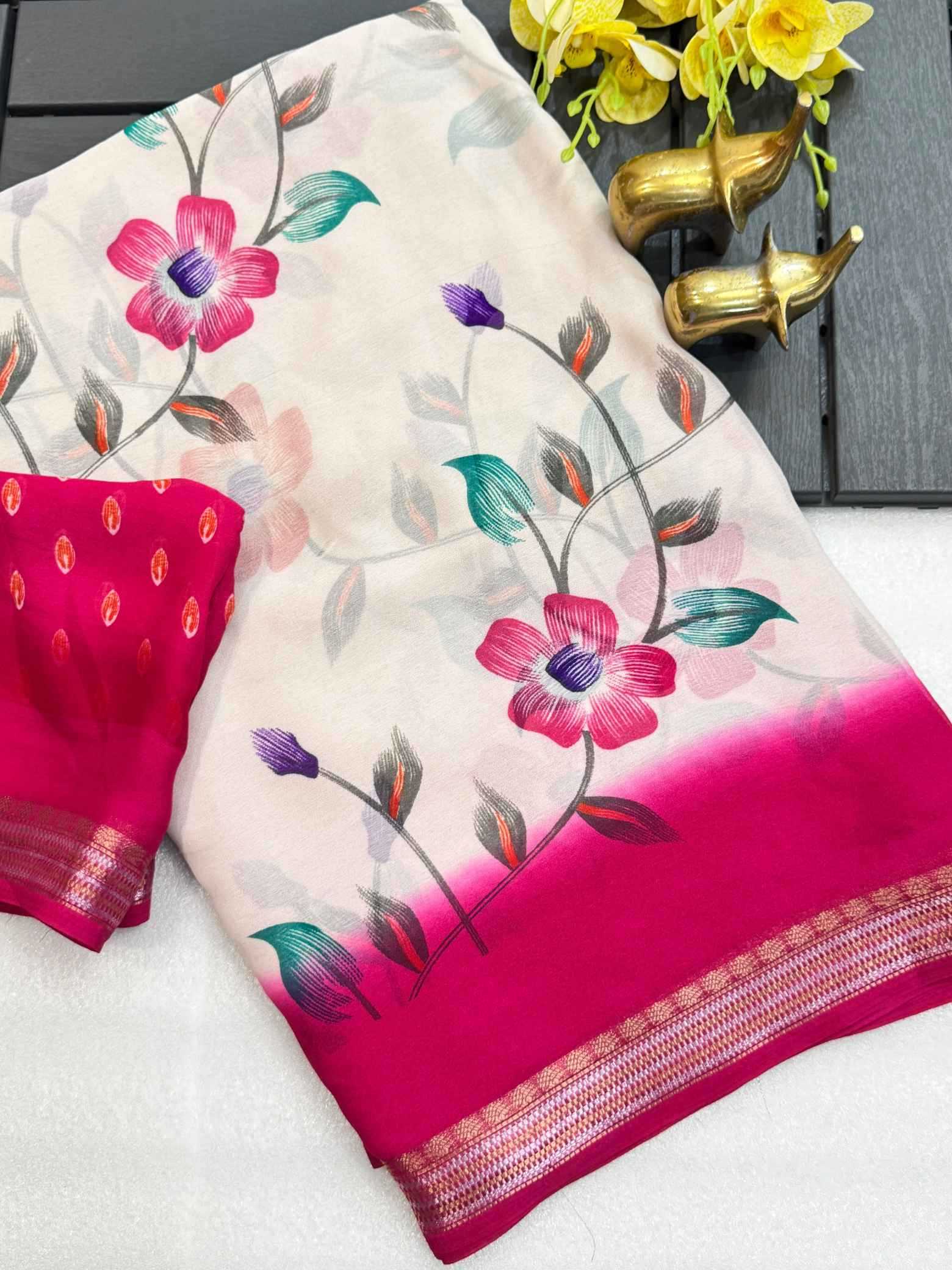 YNF Wholesale Heavy Silk Printed Silk Saree KESH187 Charita | Surat Manufacturer