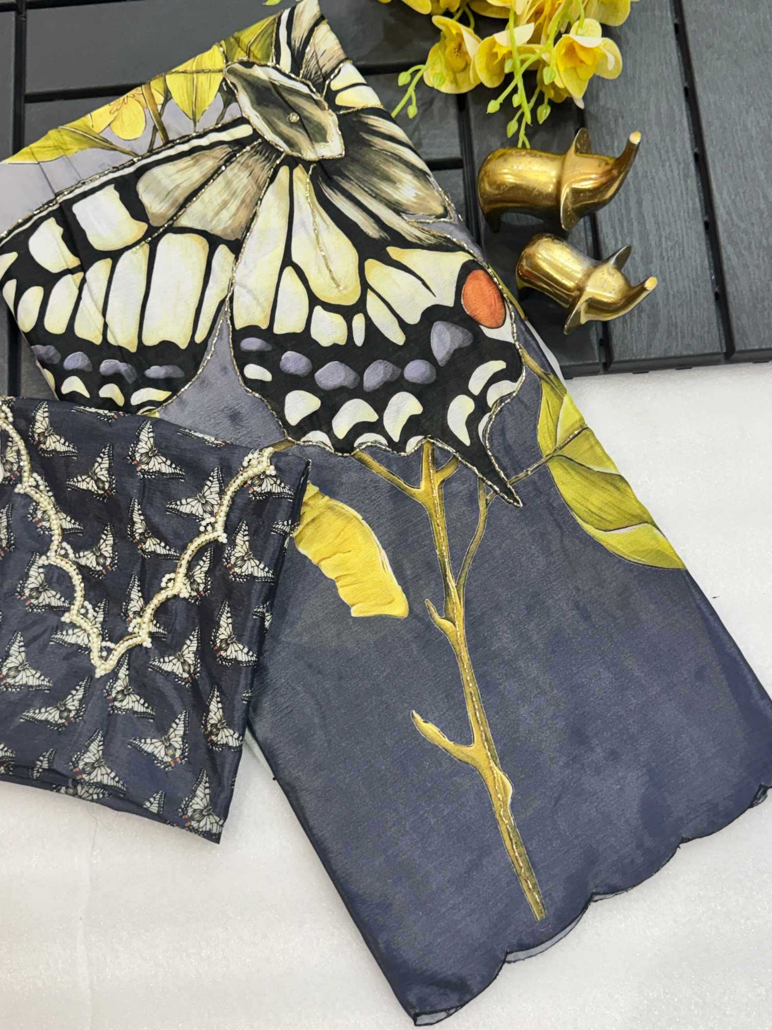 YNF Wholesale Chinon Silk Soft Silk Sarees KESH187 Charul | Surat Manufacturer