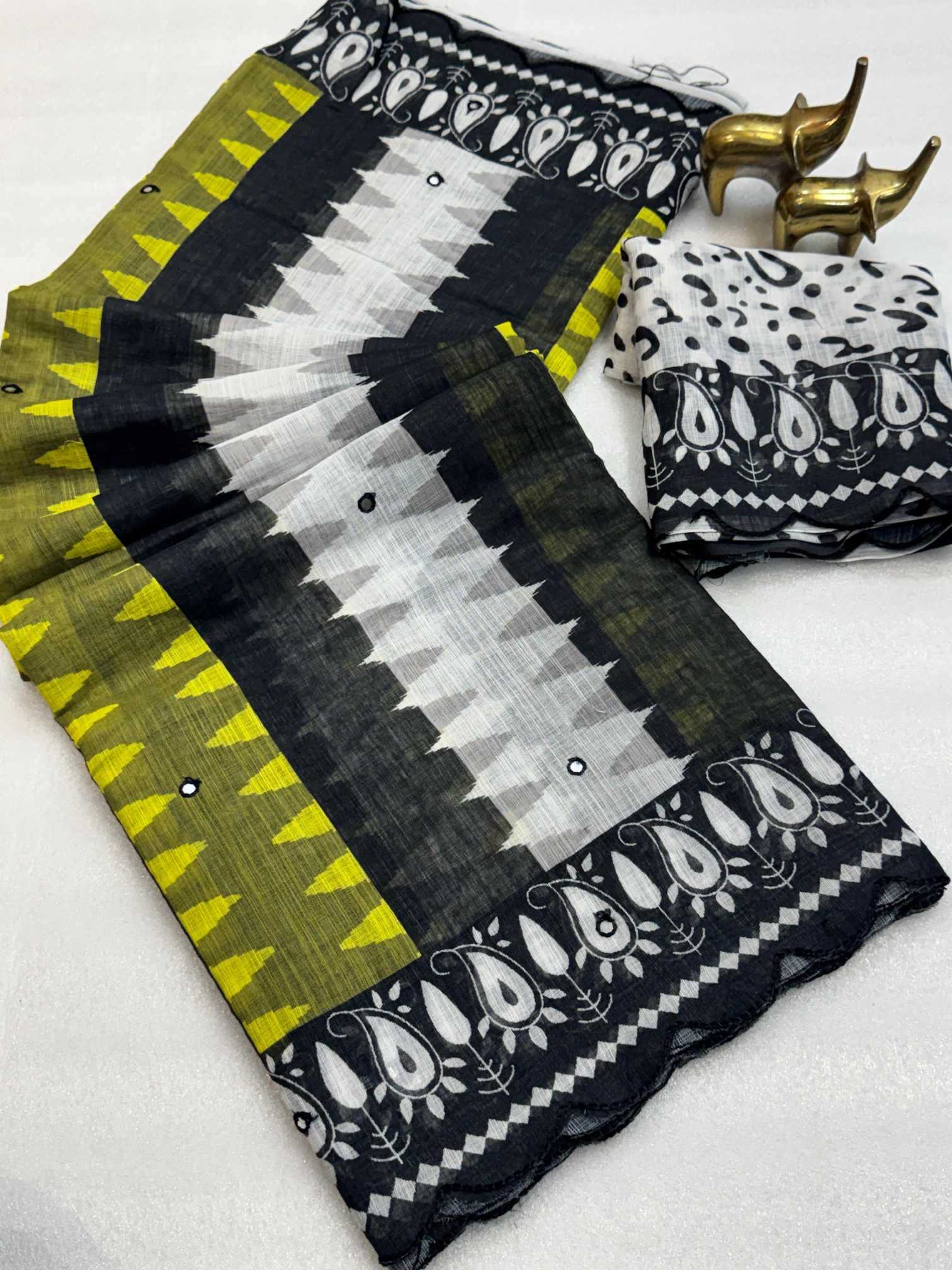 YNF Wholesale Cotton Cotton Linen Sarees KESH187 Gajraj | Surat Manufacturer
