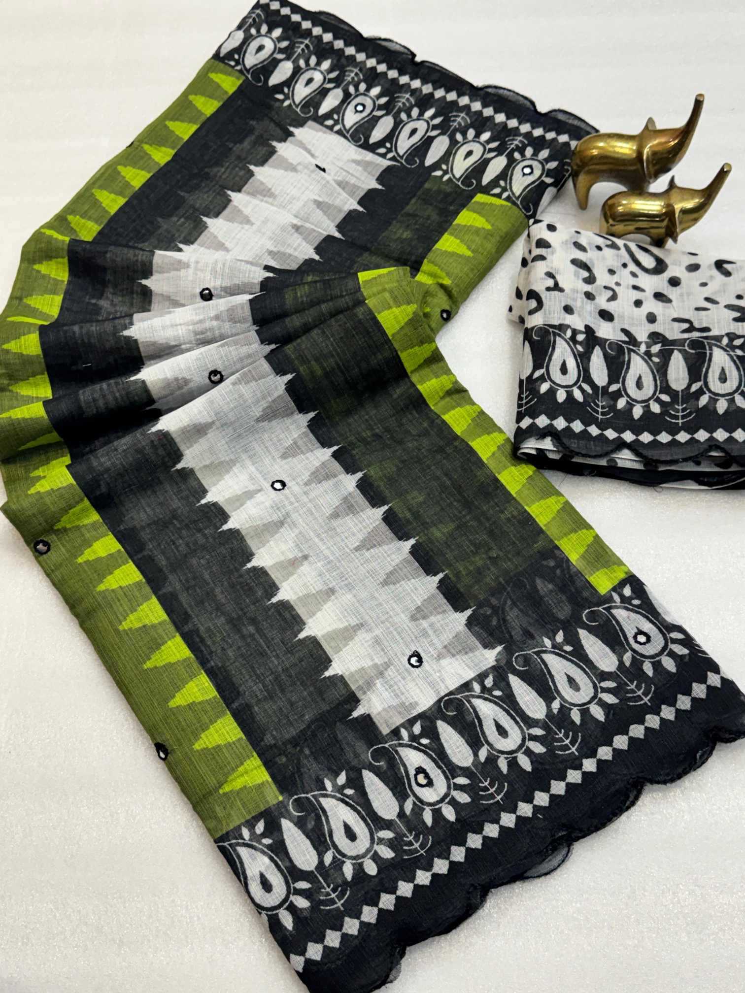 YNF Wholesale Cotton Cotton Linen Sarees KESH187 Gajraj | Surat Manufacturer