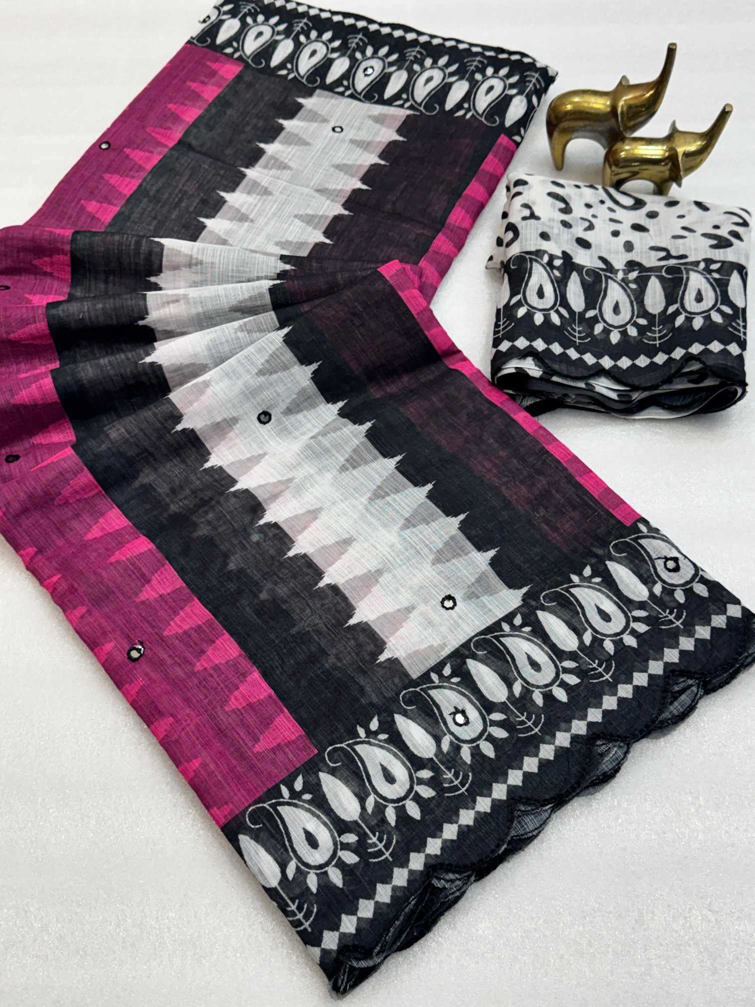 YNF Wholesale Cotton Cotton Linen Sarees KESH187 Gajraj | Surat Manufacturer