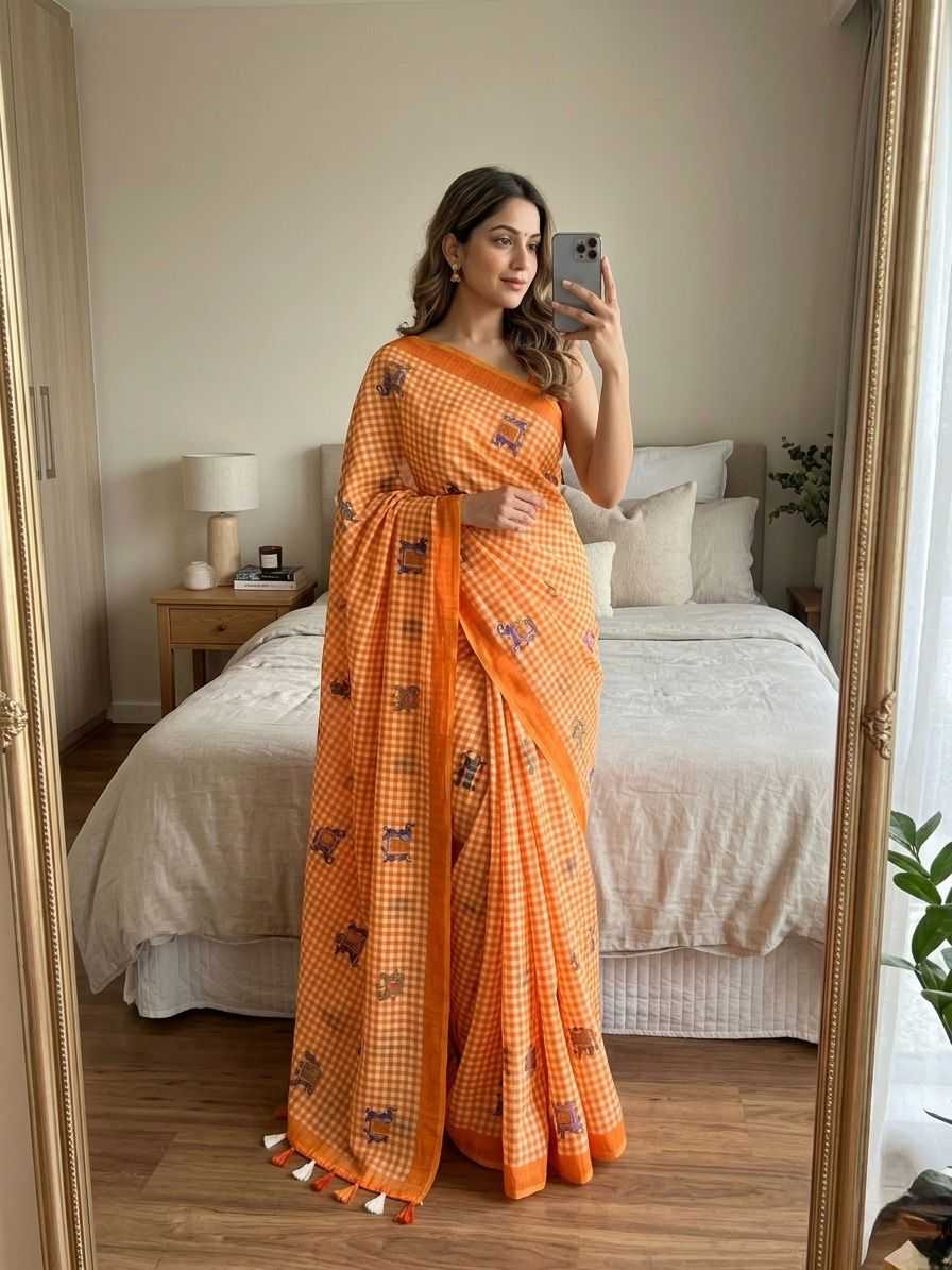 YNF Wholesale Cotton Kalamkari Sarees KESH187 Kalyanika | Surat Manufacturer