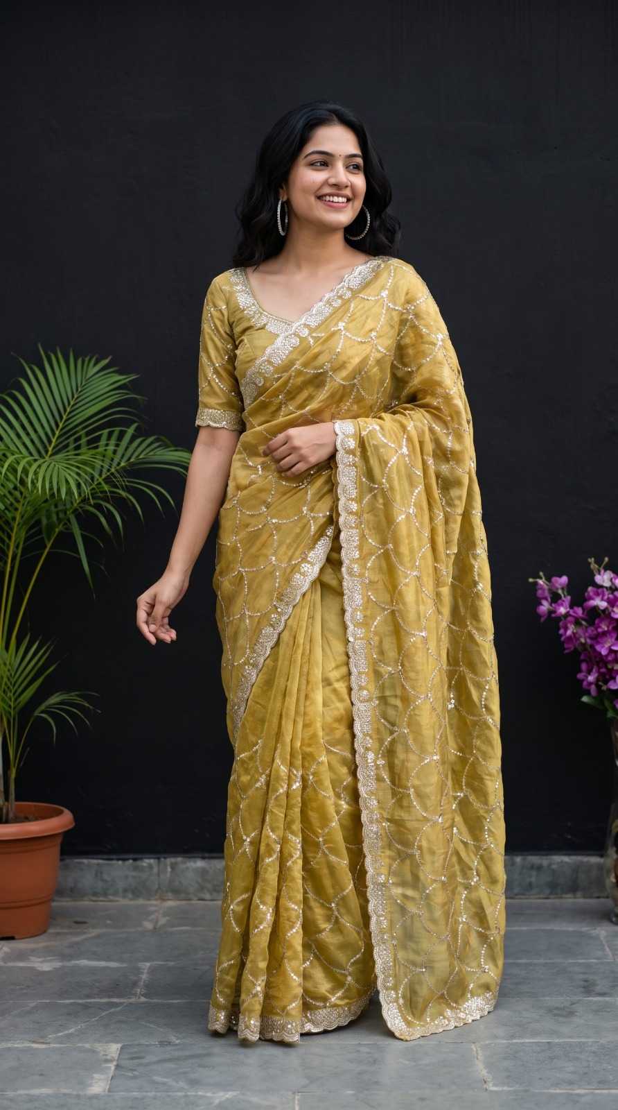 YNF Wholesale Satin Sequence Sarees KESH202 25 | Surat Manufacturer