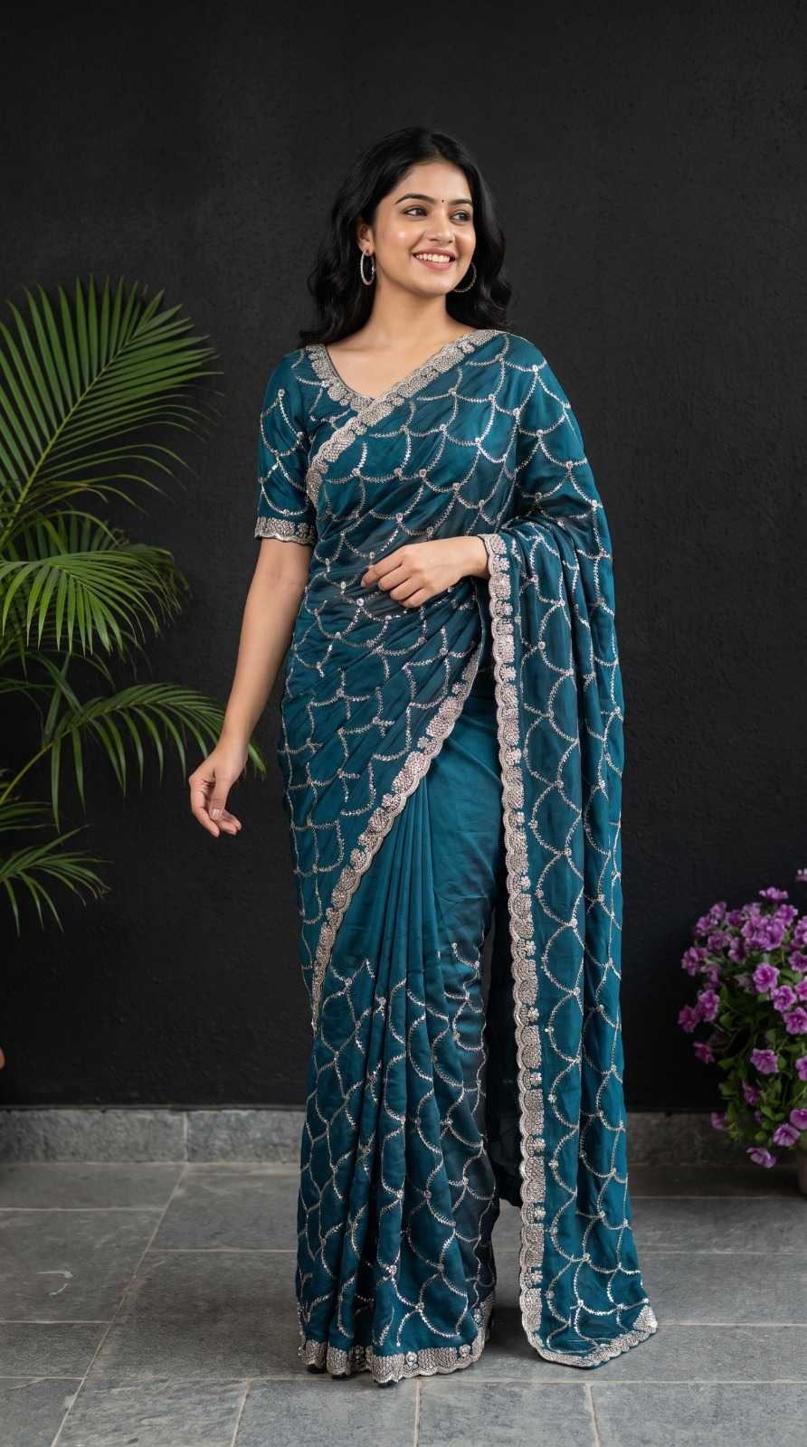 YNF Wholesale Satin Sequence Sarees KESH202 25 | Surat Manufacturer