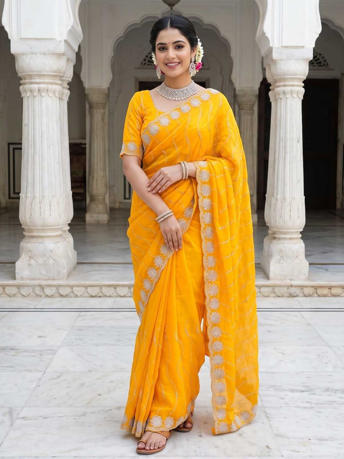 YNF Wholesale Satin Sequence Sarees KESH202 55 | Surat Manufacturer