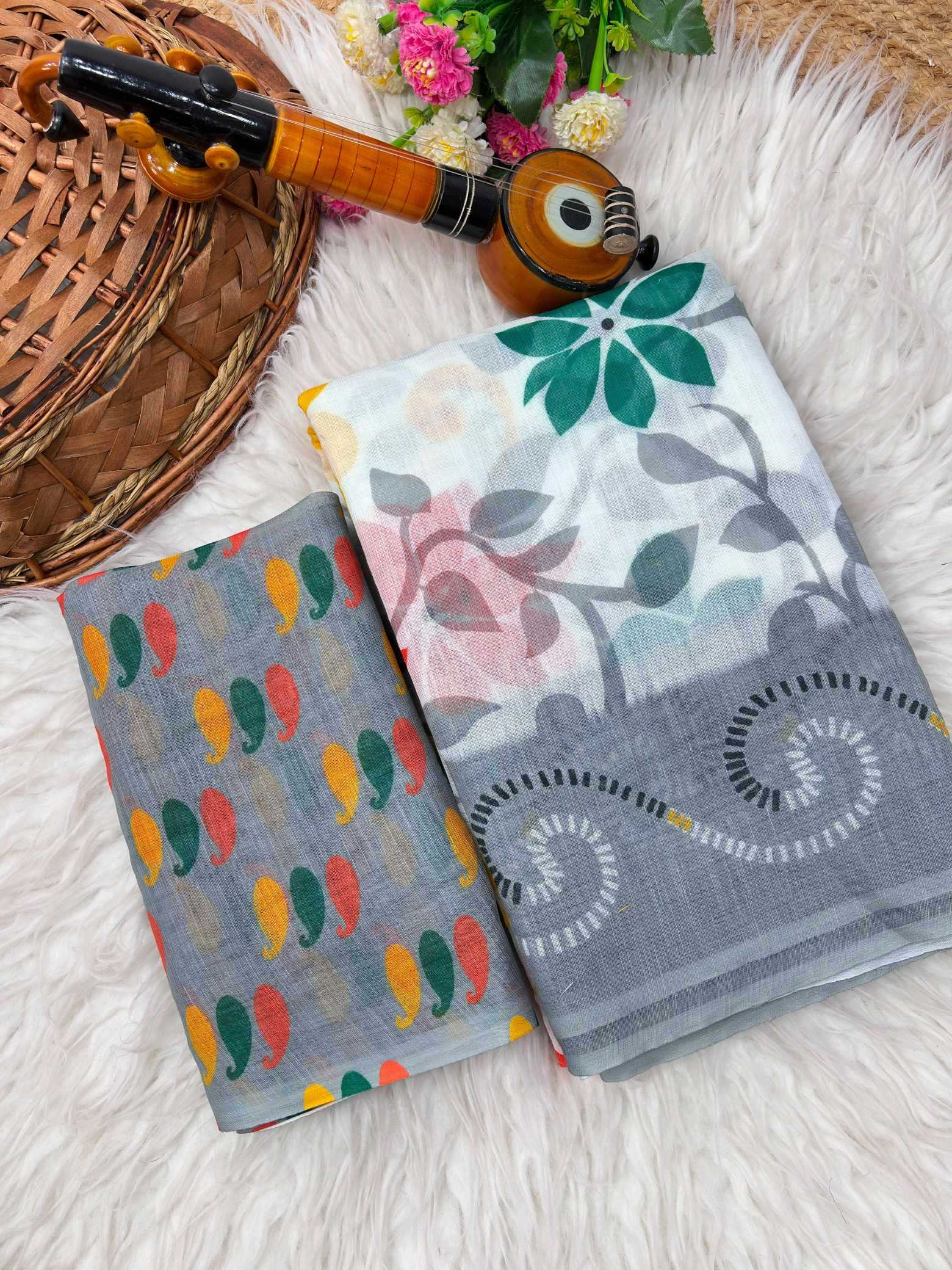 YNF Wholesale Linen Printed Sarees KESH205 Abhirami | Surat Manufacturer