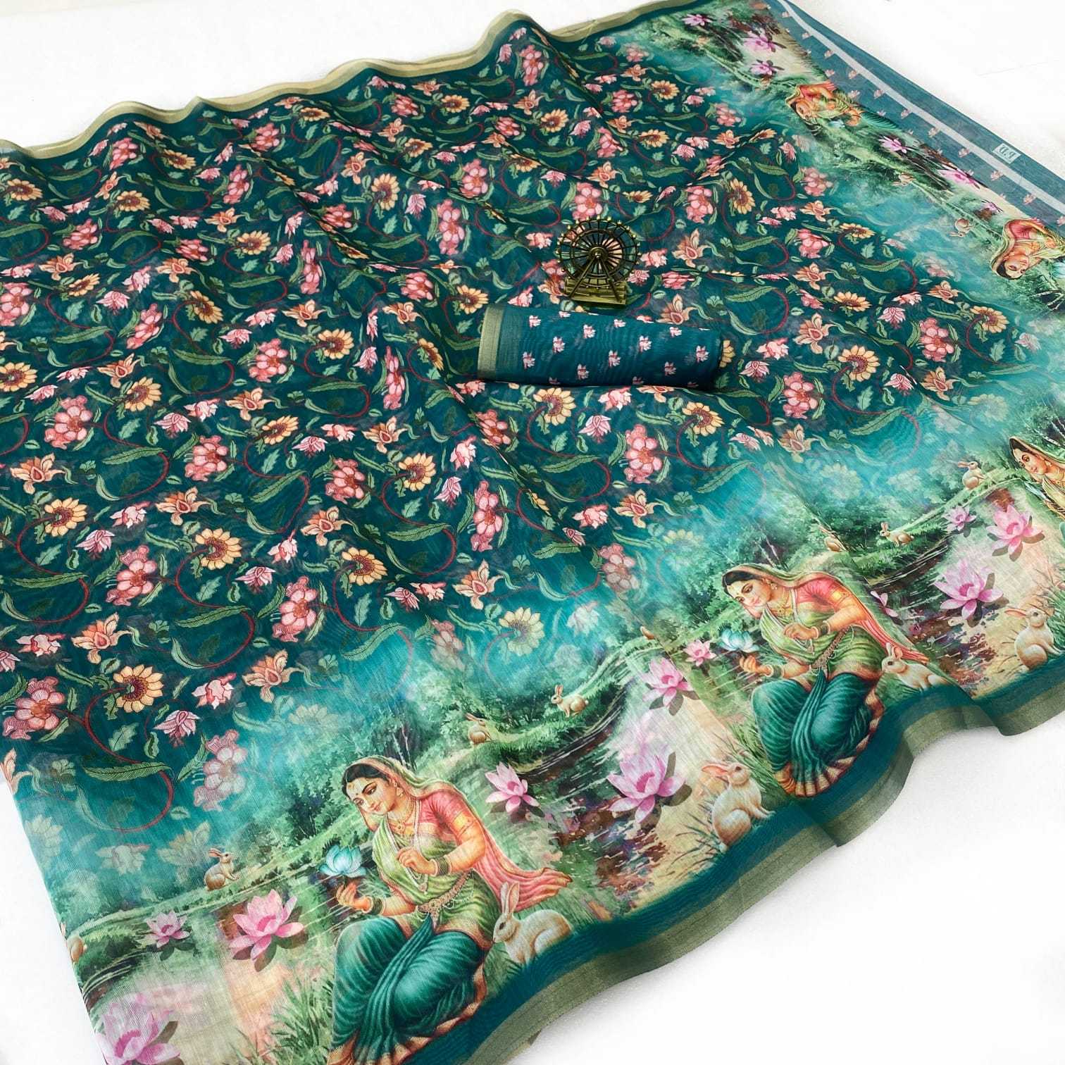 YNF Wholesale Chanderi Cotton Printed Sarees KESH207 Cha | Surat Manufacturer