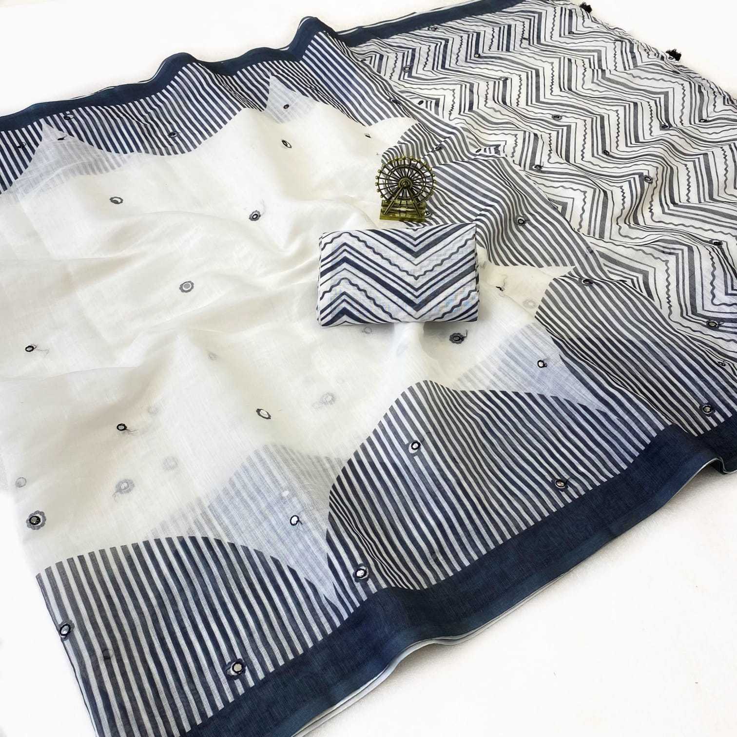 YNF Wholesale Linen Printed Sarees KESH207 Zebra | Surat Manufacturer