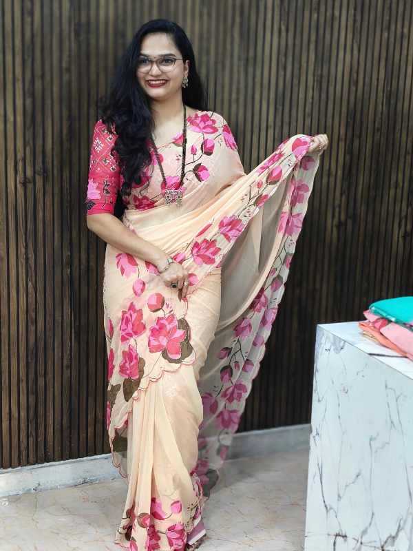 YNF Wholesale Georgette Fancy Sarees KESH419 Floral | Surat Manufacturer