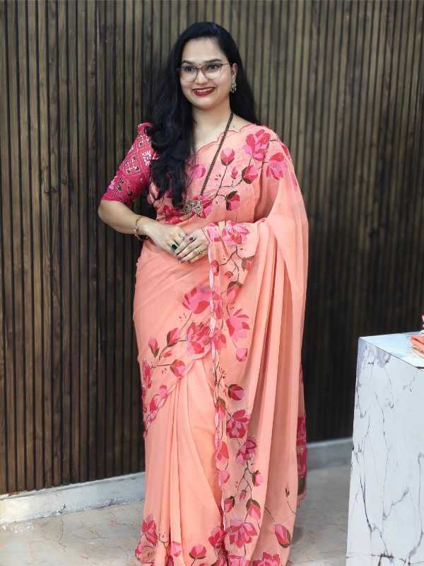 YNF Wholesale Georgette Fancy Sarees KESH419 Floral | Surat Manufacturer