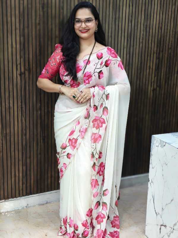 YNF Wholesale Georgette Fancy Sarees KESH419 Floral | Surat Manufacturer