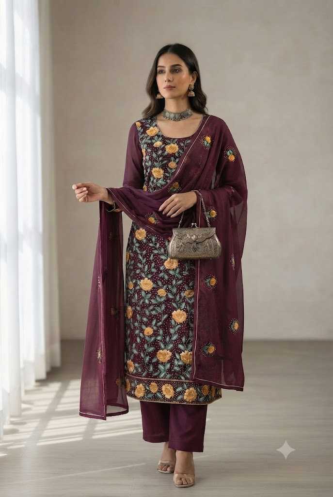YNF Wholesale Georgette Embroidery Suits KESH448 7054 | Surat Manufacturer
