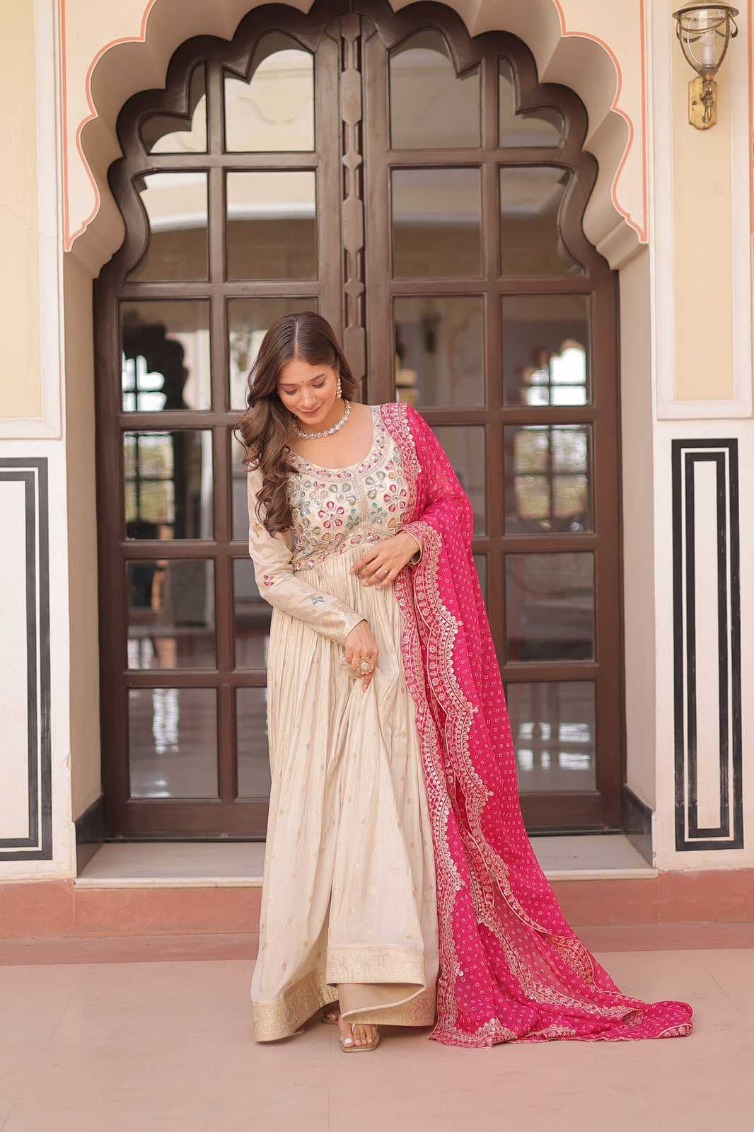 YNF Wholesale Jacquard Embroidery Gowns KESH491 9249 | Surat Manufacturer