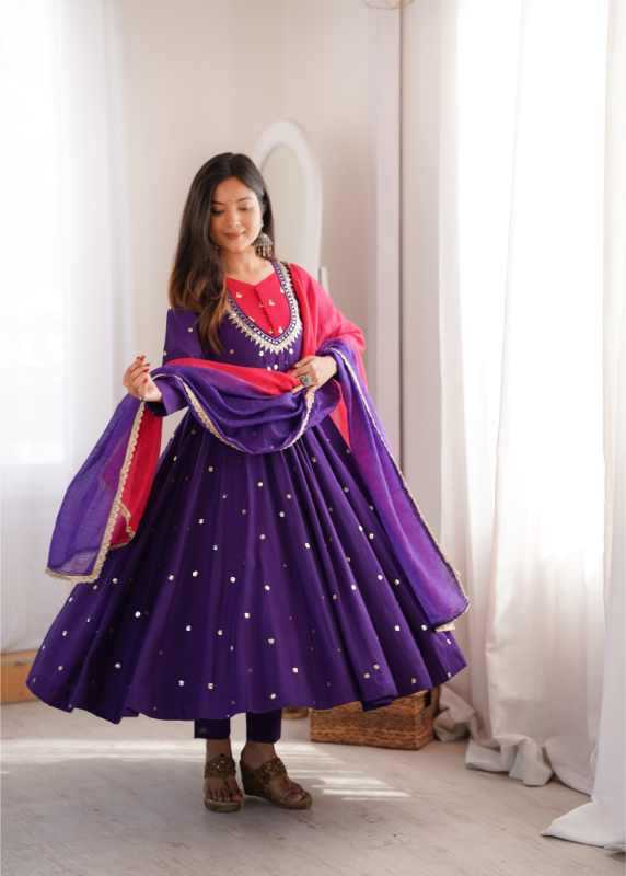 YNF Wholesale Heavy Roman Silk Embroidery Gowns KESH499 5023 | Surat Manufacturer