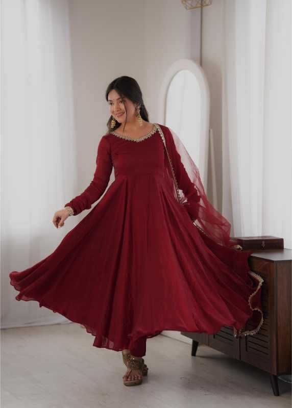 YNF Wholesale Crush Silk Party Gowns KESH499 5355 | Surat Manufacturer