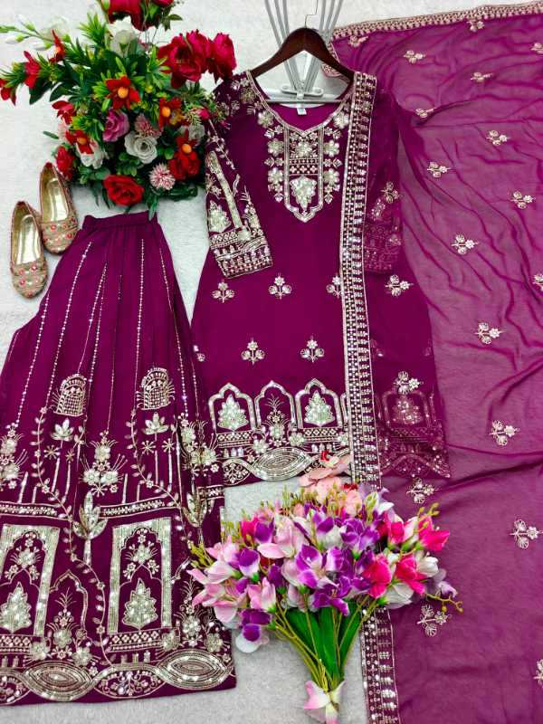 YNF Wholesale Faux Georgette Sharara Salwar Suits KESH506 1250 | Surat Manufacturer
