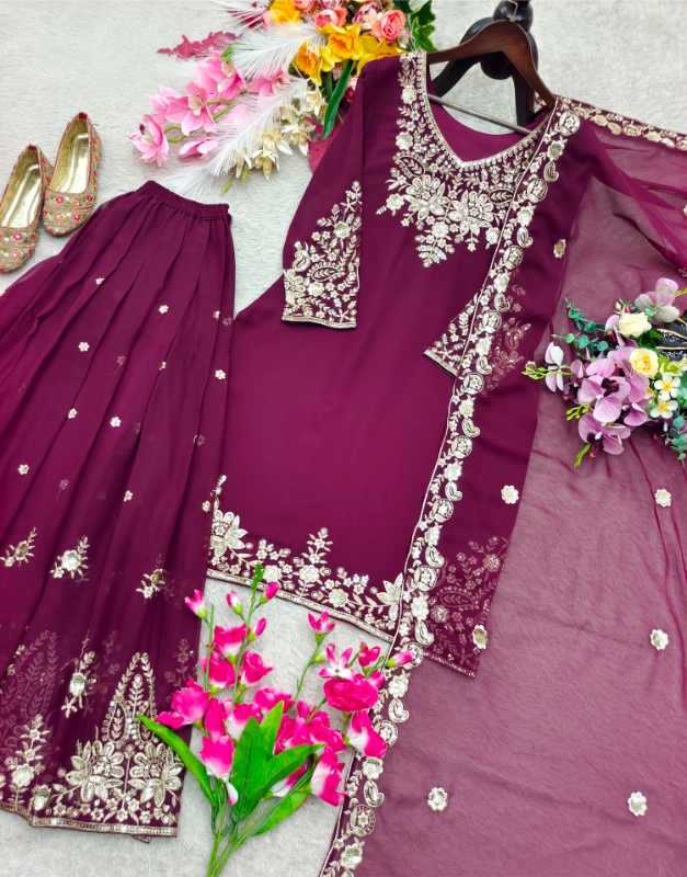 YNF Wholesale Faux Georgette Sharara Salwar Suits KESH506 1278 | Surat Manufacturer