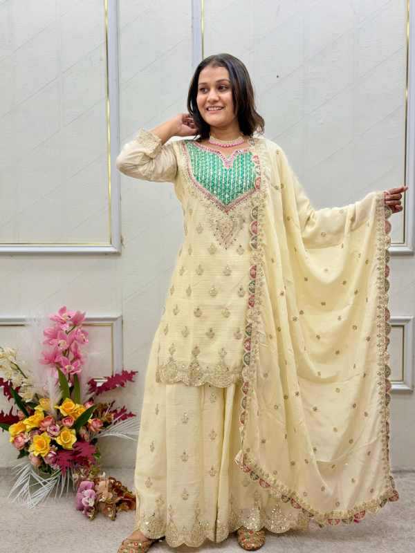 YNF Wholesale Chinon Silk Sharara Salwar Suits KESH506 6000 | Surat Manufacturer