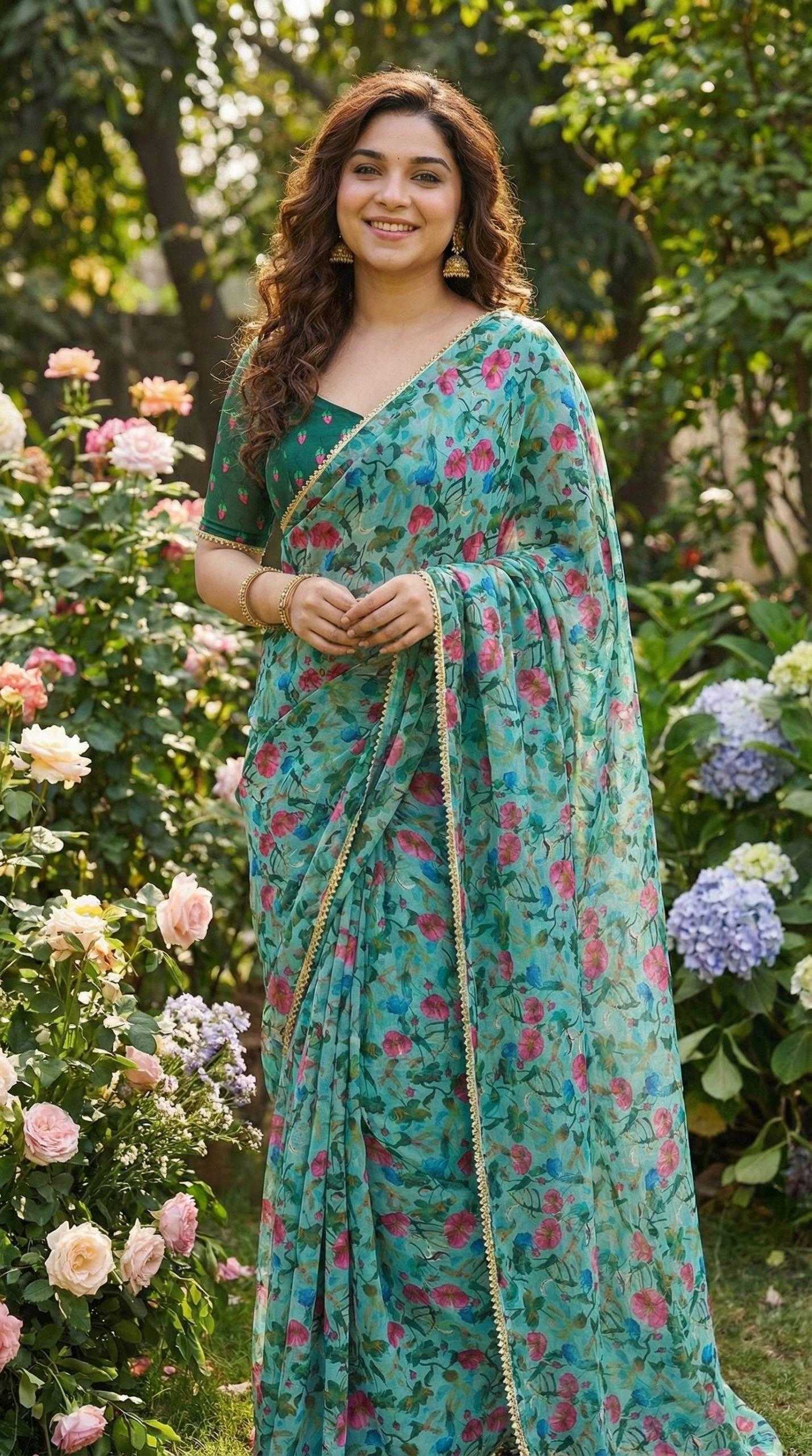YNF Wholesale Georgette Printed Sarees KESH518 4487 | Surat Manufacturer