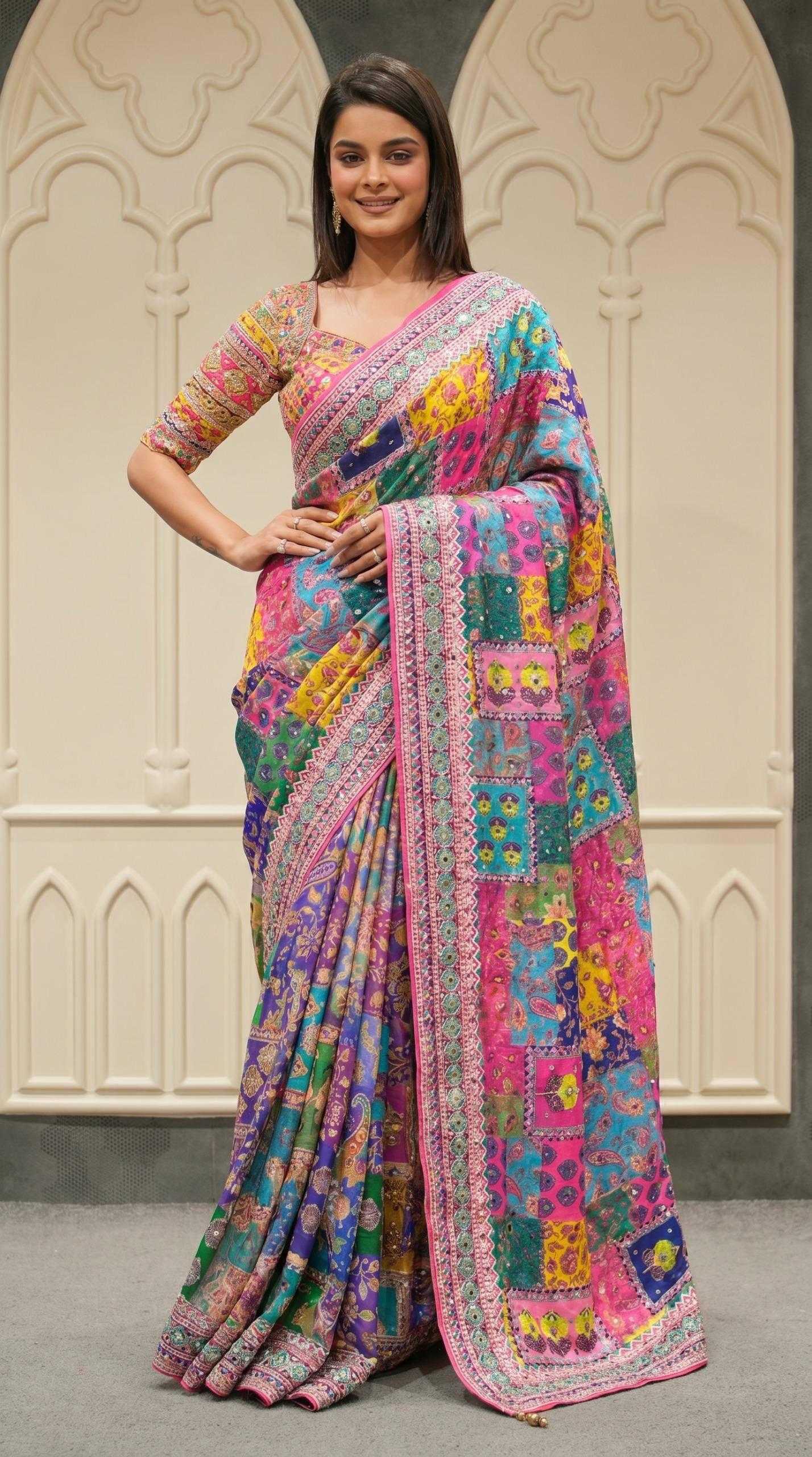 YNF Wholesale Chinon Silk Printed Sarees KESH518 4494 | Surat Manufacturer