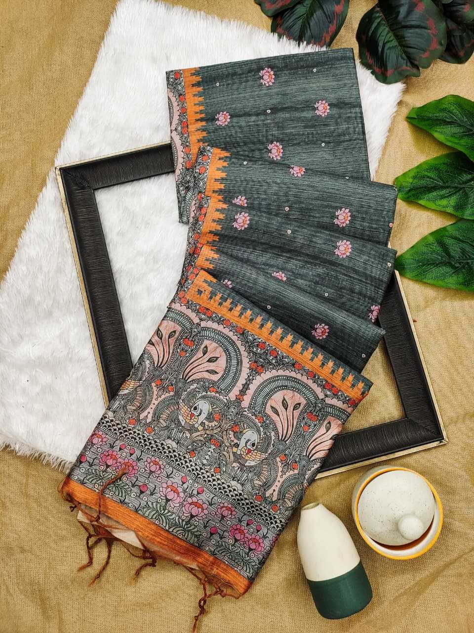 YNF Wholesale Tussar Silk Soft Silk Sarees KESH532 Yogita Lotus 2 | Surat Manufacturer