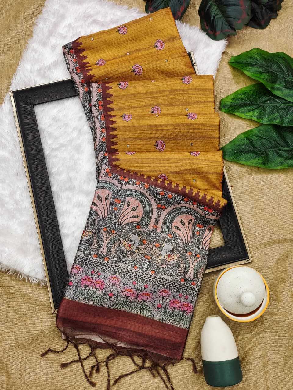 YNF Wholesale Tussar Silk Soft Silk Sarees KESH532 Yogita Lotus 2 | Surat Manufacturer