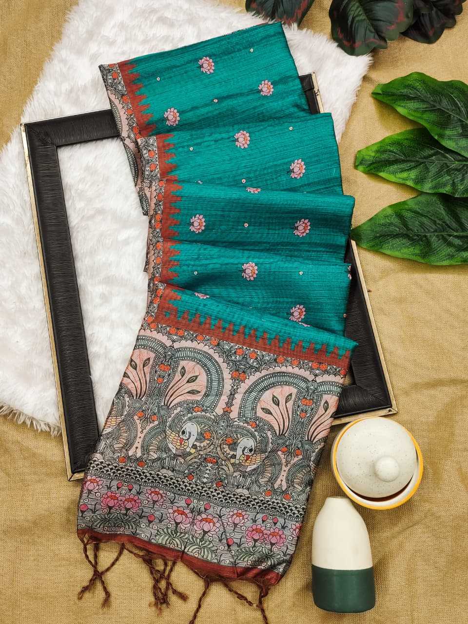 YNF Wholesale Tussar Silk Soft Silk Sarees KESH532 Yogita Lotus 2 | Surat Manufacturer